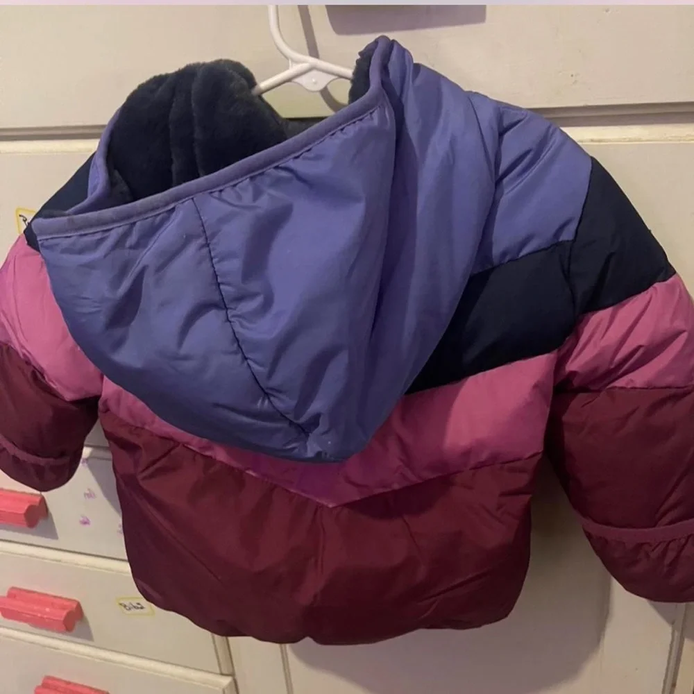 Swiss Tech Kids Puffer Jacket - Purple, Pink, and Navy - Picture 4 of 5